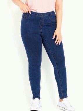 Avenue Denim pull on Classic High-Rise Dark Blue Women’s Jeans